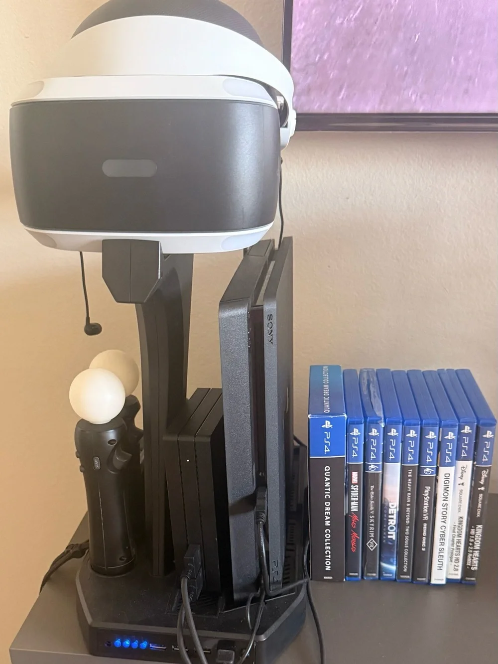 PlayStation 4 w/ VR system and two remotes